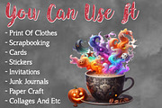 Halloween Coffee Cup Clipart Png, a Seasonal Illustration by Craft Nest (Thumbnail 5 of 5)