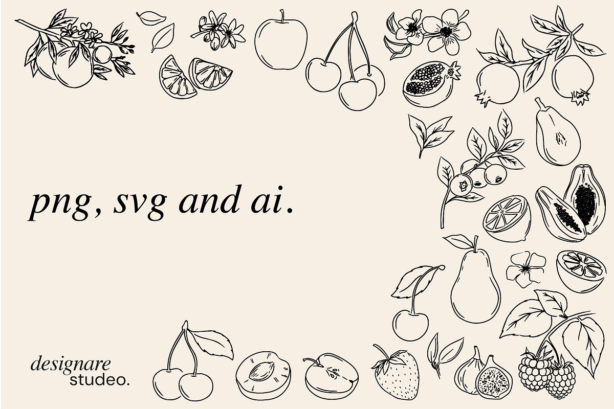 Minimalist Fruits Illustrations PACK, a Decorative Illustration by ginni illustrations (Photo 5 of 6)
