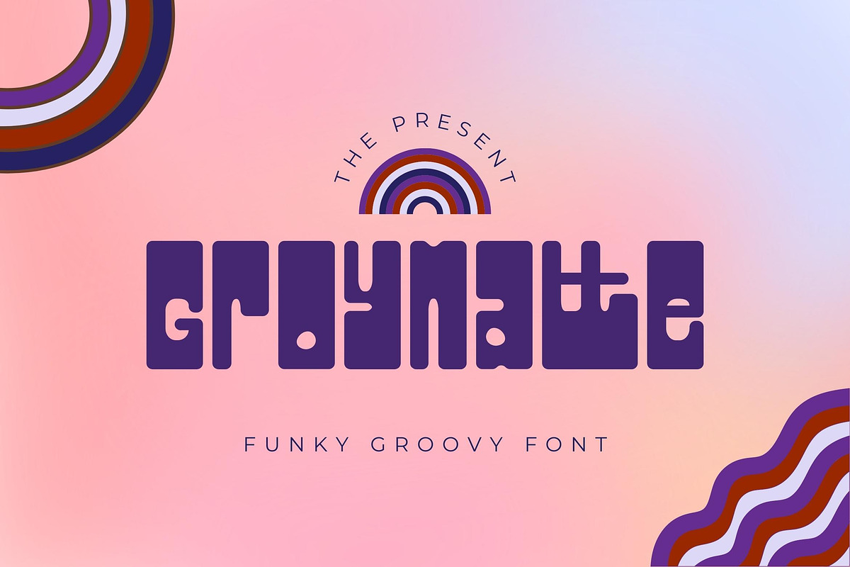 Groynatte - Funky Groovy Font, a Sans Serif Font by VUNIRA (Photo 1 of 6)