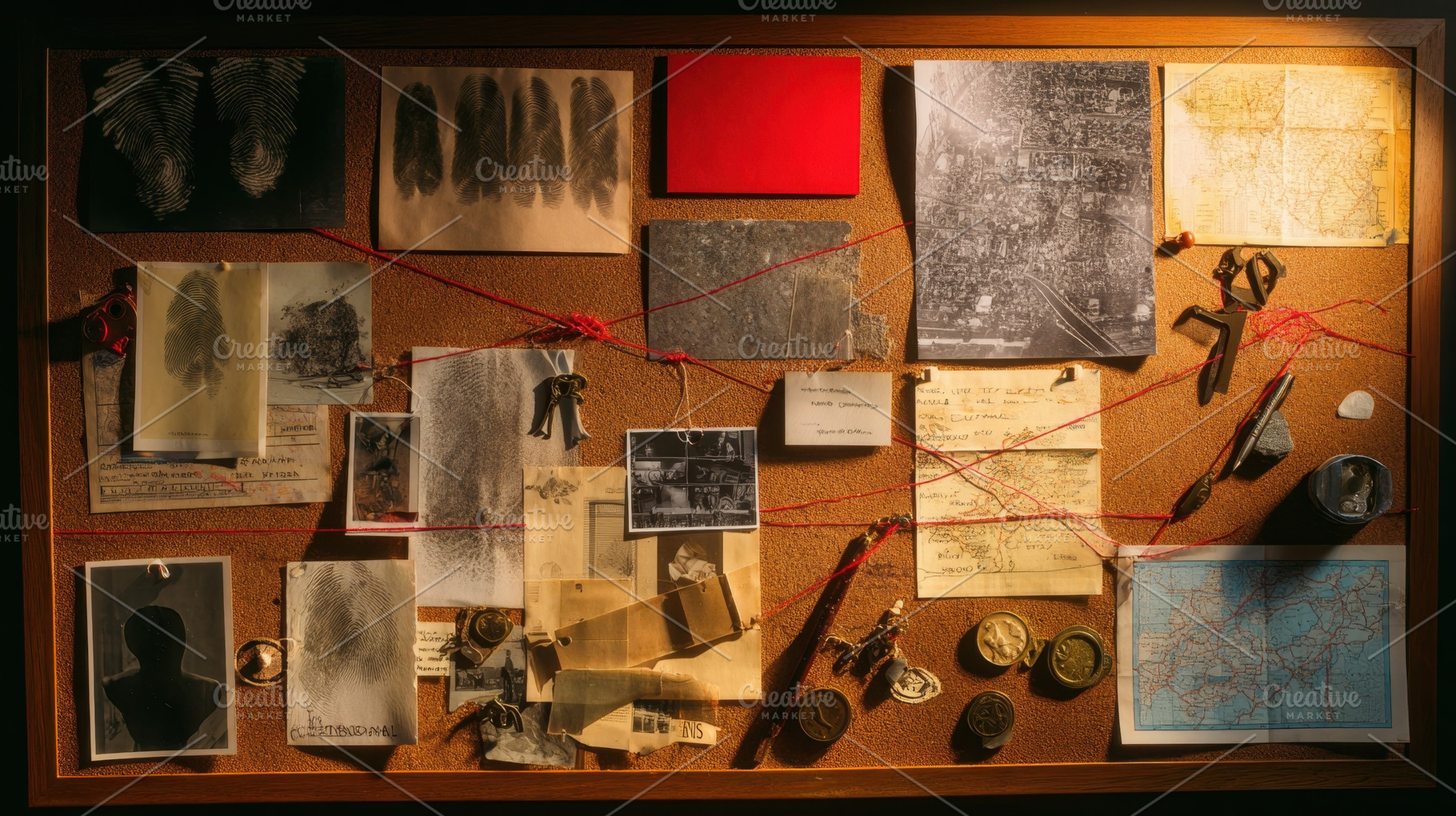 Detective board displays fingerprint, a Photo by Pavel_design