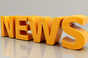 Bold yellow News word, a Business Photo by MistyDay