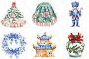 Christmas Chinoiserie Sublimation Bu, an Illustration by DreamPrint404 (Thumbnail 3 of 5)