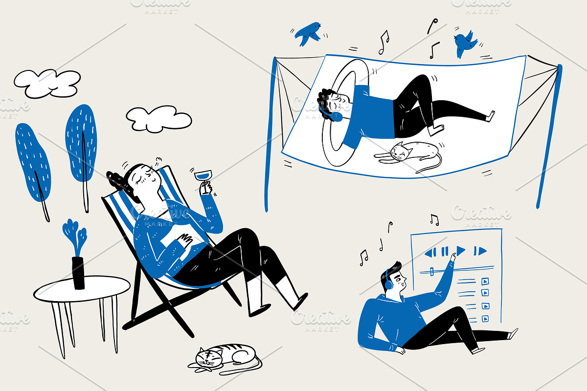 Relaxation moments, a Person Illustration by Huza Studio (Photo 8 of 13)