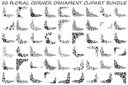 Floral Corner Ornament Clipart Bundl, an Illustration by Creativeshirt (Thumbnail 1 of 48)
