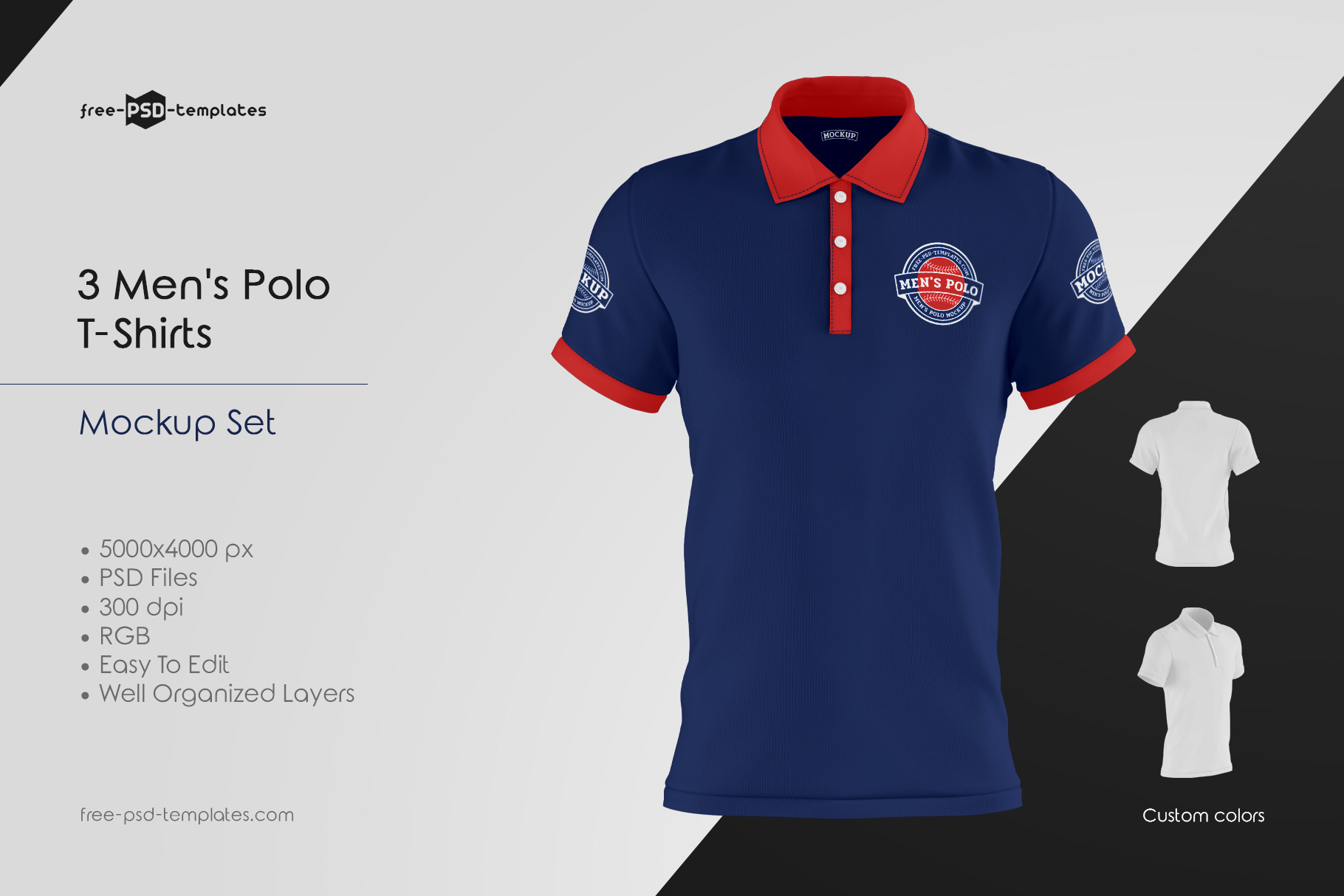 Men s Polo T Shirts MockUp Set a Shirt Mockup by Free PSD Templates