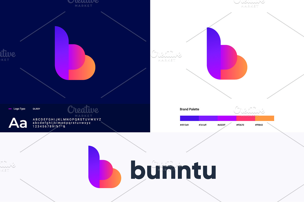 Bunntu - B letter modern logo, a Branding & Logo Template by Logodesignpond (Photo 1 of 4)