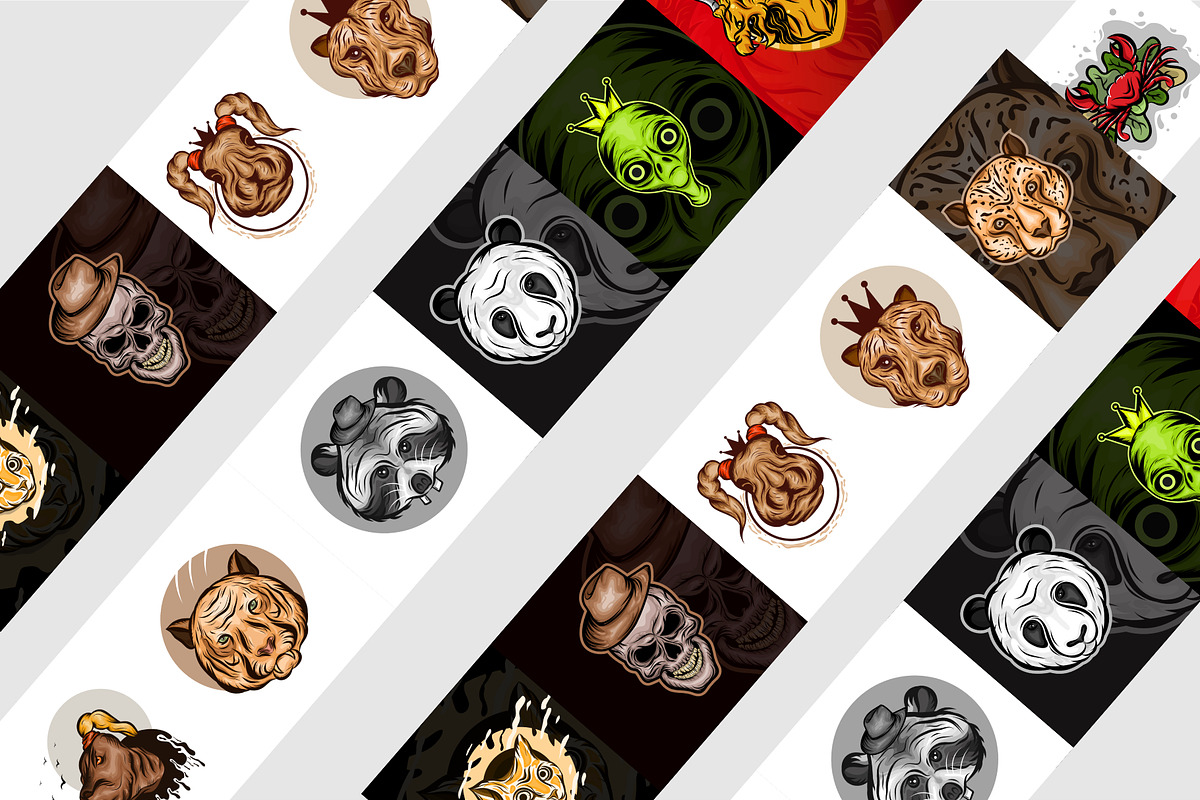 Animal mascot set bundle, an Animal Illustration by foxndeer (Photo 2 of 4)