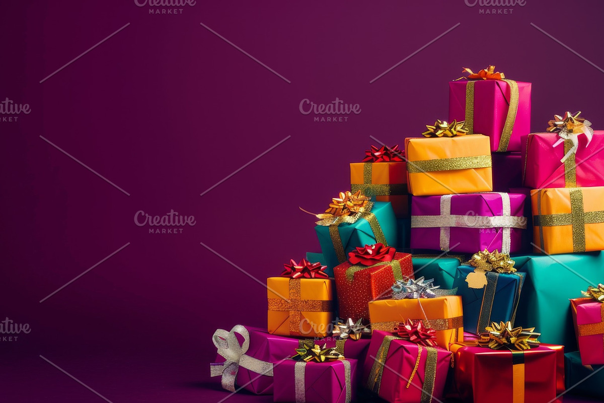 86 Gift boxes with ribbons and bows, a Holiday Photo by Handmadefont (Photo 41 of 90)