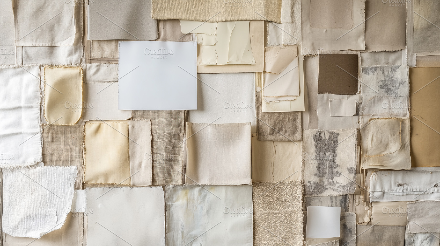 Arrangement of fabric swatches, a Background Photo by MistyDay