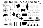 Procreate Stamp Retro Set, a Brush Add-On by Positively Present (Thumbnail 3 of 8)