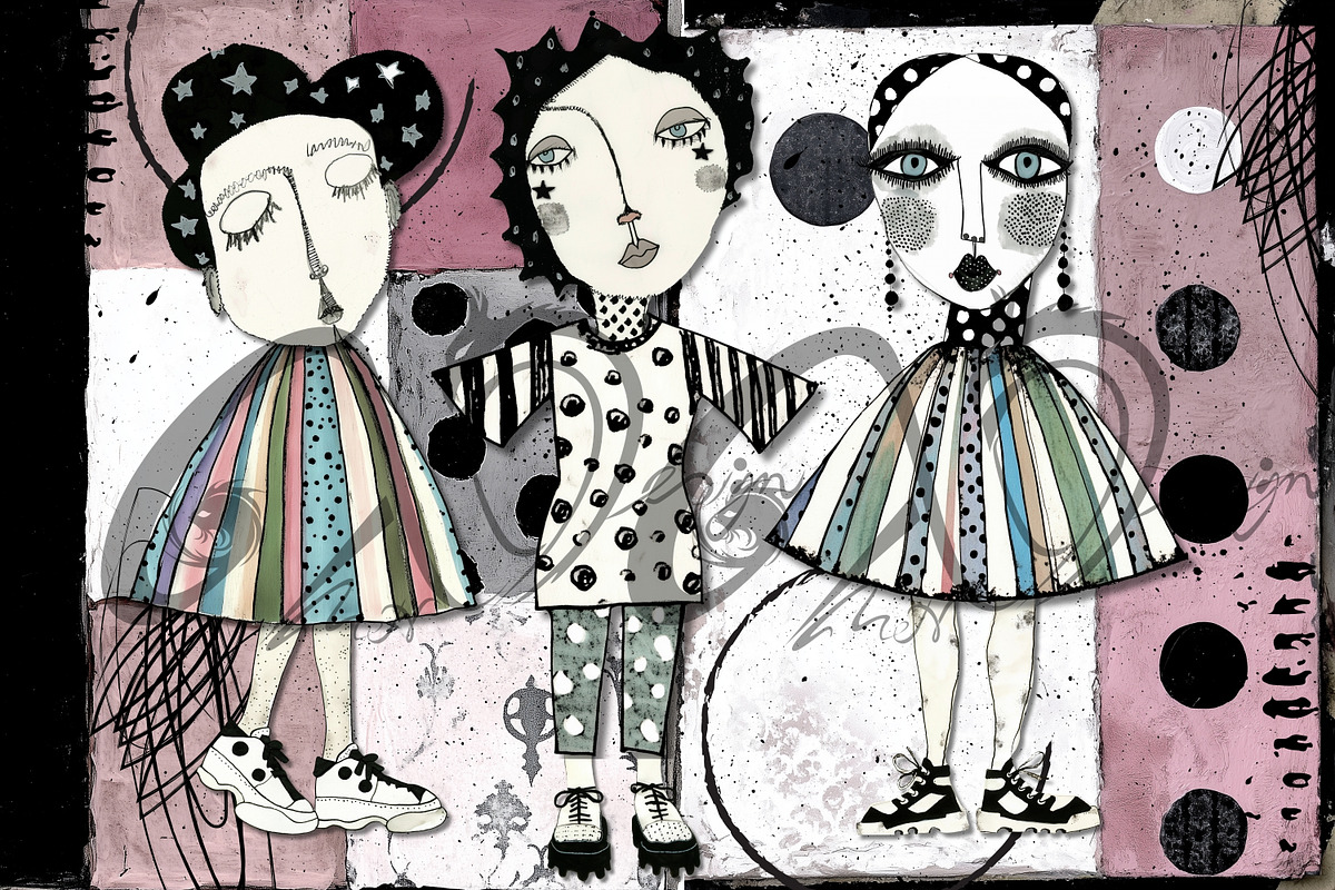 Quirky Cuties: Paper Doll Kit, an Illustration by NiiiNArt (Photo 4 of 6)