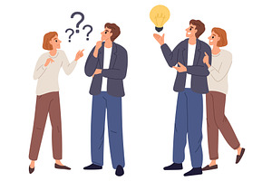 Woman and man discuss issues and, a Person Illustration by Vectorbuum