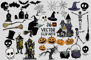 Halloween Clipart & Procreate Stamp