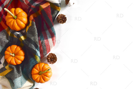 Fall Autumn Themed Desk Stock Photo