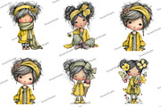 Whimsical Cute Girl Clipart, an Illustration by DreamArtGraphic (Thumbnail 2 of 4)