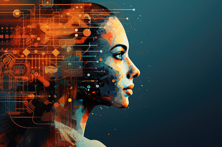 Double exposure of female face and t, a Photo by Iftikhar Alam