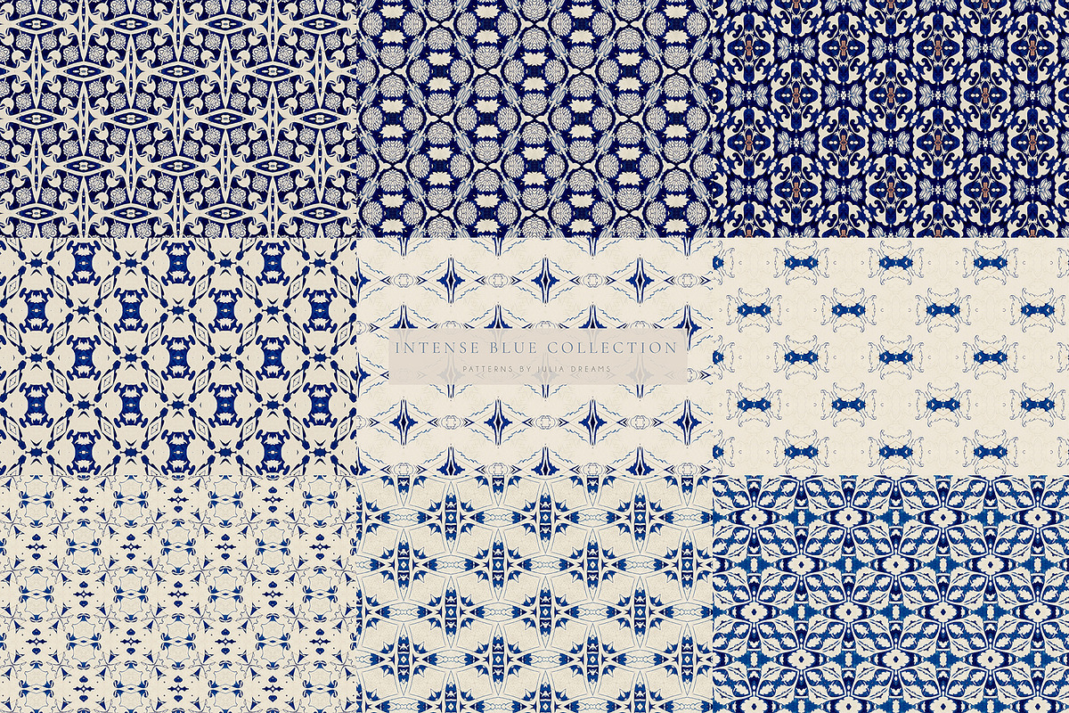 Intense Blue 99 Seamless Patterns, a Pattern Graphic by Julia Dreams