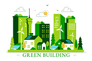 10 Green Building Illustration, an Object Illustration by denayunebgt (Thumbnail 4 of 4)