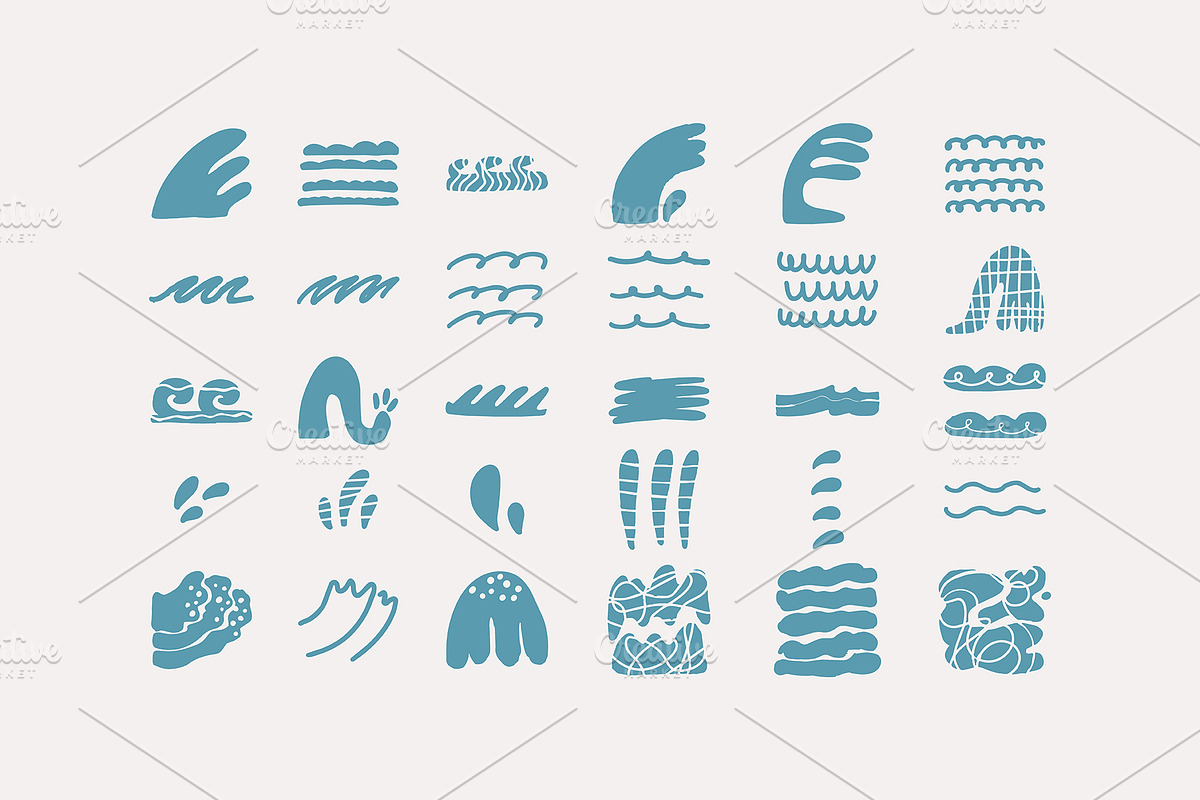 200+ OCEAN CLIPARTS - HAND DRAWN, a Seasonal Illustration by JuDesign (Photo 8 of 23)