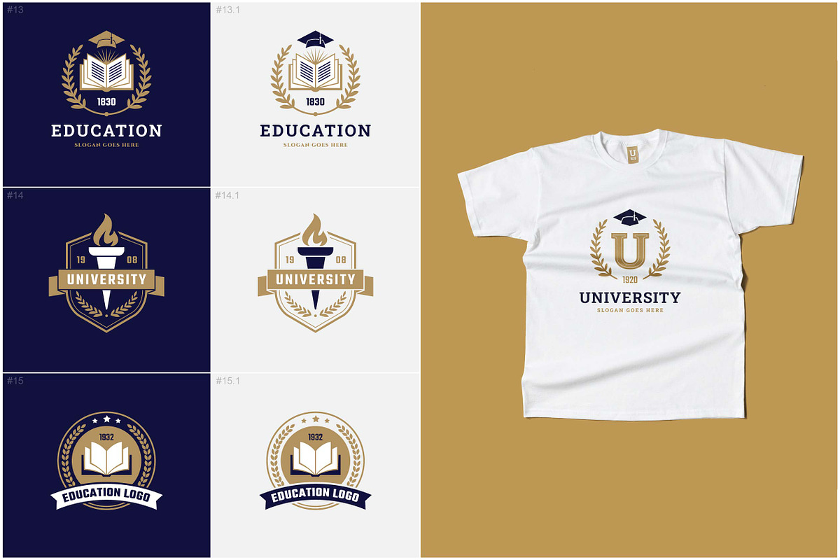 15 Education Logo Templates Pack, a Templates & Theme by MaryArt (Photo 4 of 5)
