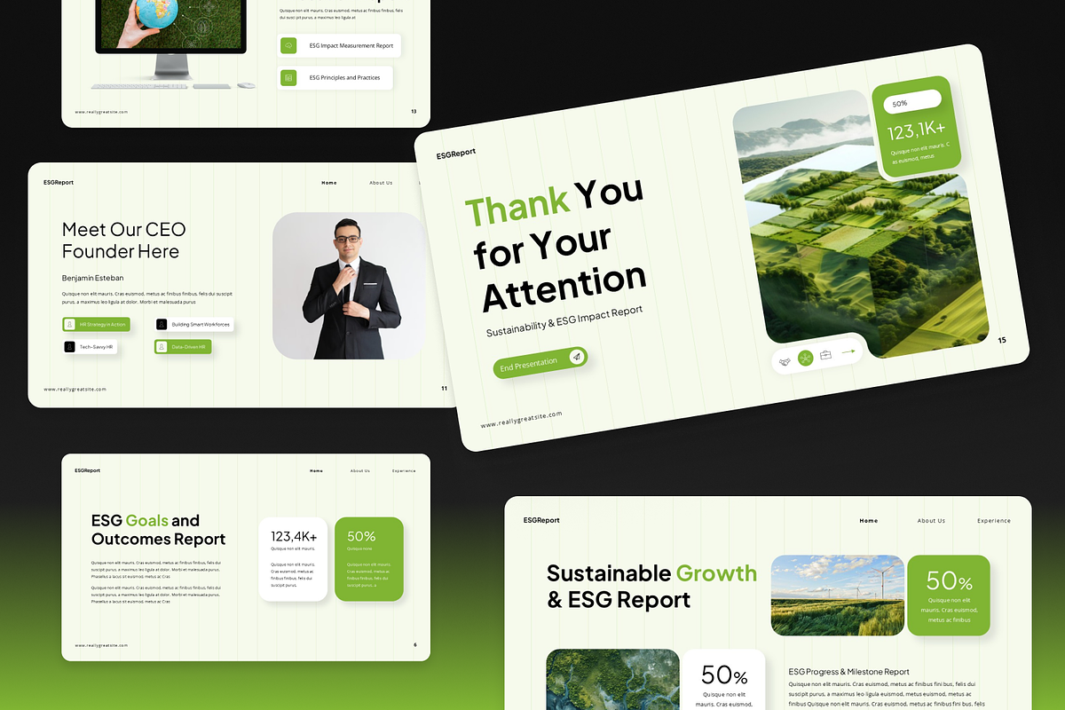 ESG Reporting PowerPoint, a Presentation Template by Annora Studio (Photo 5 of 7)