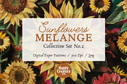 Sunflowers Melange Digital Papers #2, a Pattern Graphic by Happy Creators Co. (Thumbnail 7 of 7)