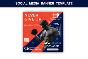 Gym Social Media Banner Template