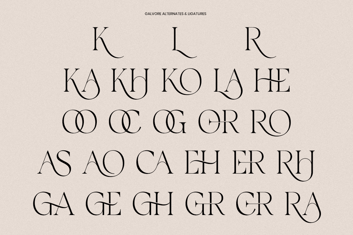 Luxury Ligature Serif Font - Galvore, a Serif Font by Say Studio (Photo 9 of 10)