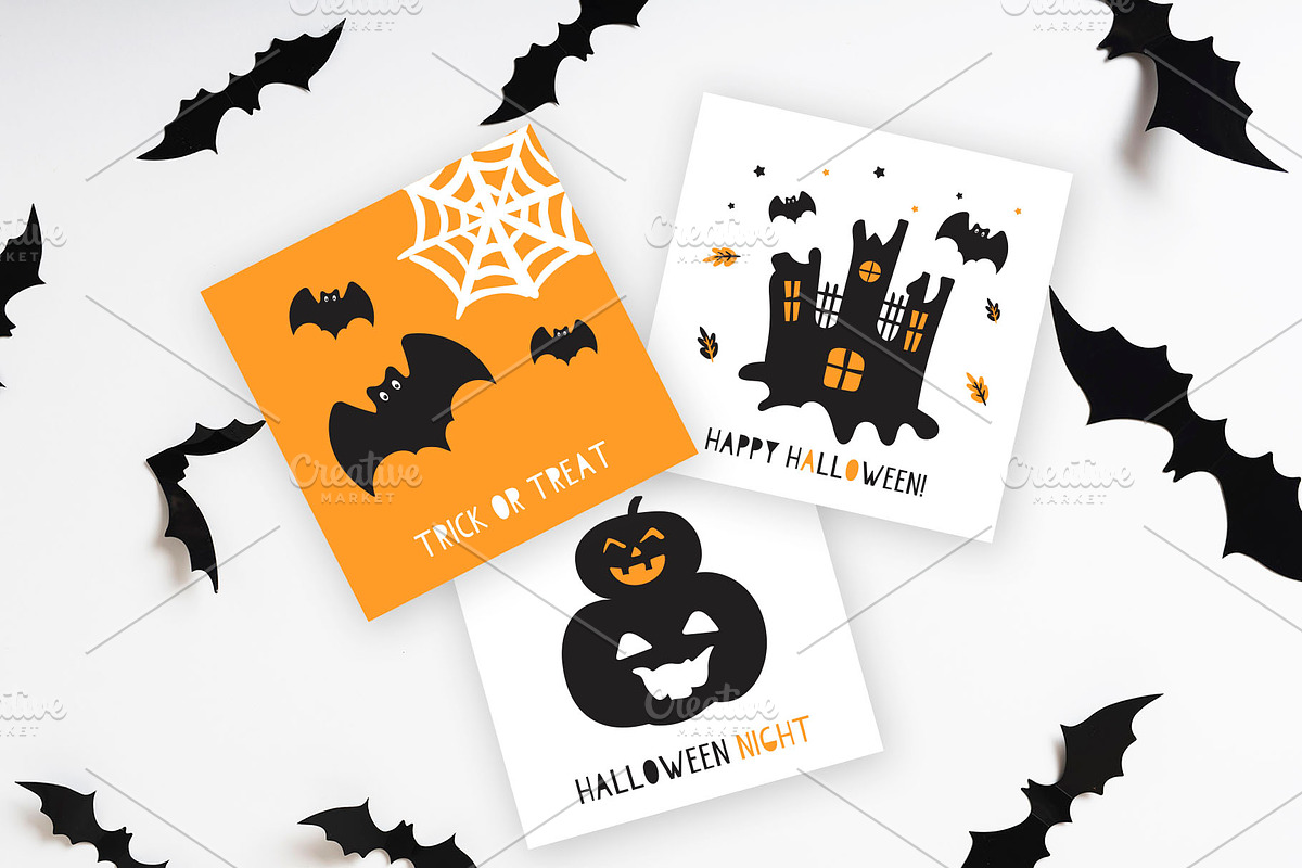 Kids Halloween Font and Graphics Set preview 4