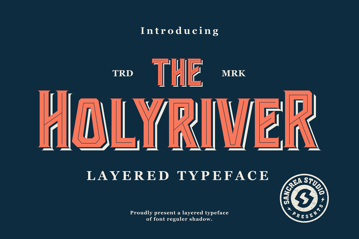 Holyriver Typeface, a Font by sancreastd. (Photo 1 of 9)