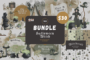 Halloween Witch clipart bundle