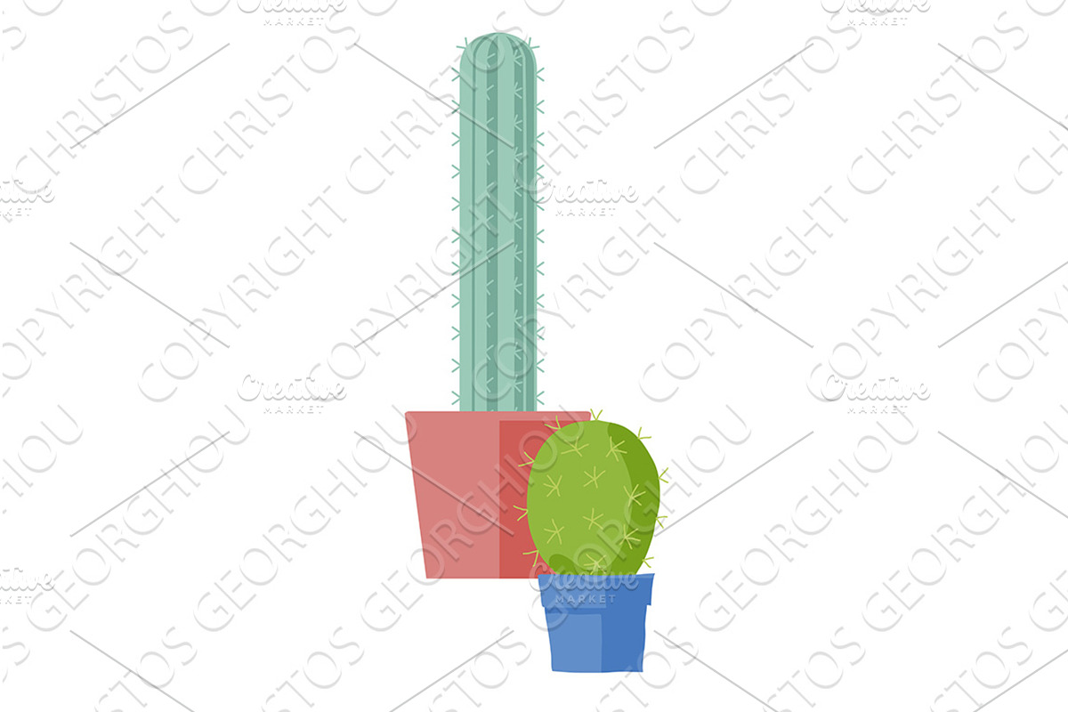 Cactus House Plants Houseplants, an Illustration by Christos Georghiou