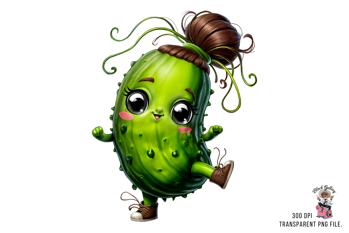 Cute Cucumber PNG Bundle, a Graphic by Clipart Bloom (Photo 4 of 11)