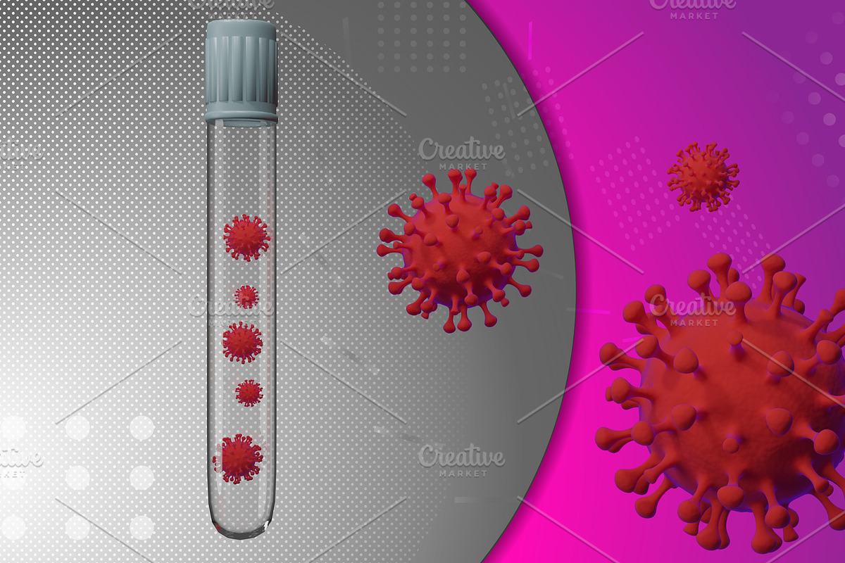 Coronavirus in glass vial, a Flyer Template by EsmeHelit