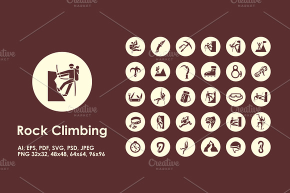 Rock Climbing Simple Icons