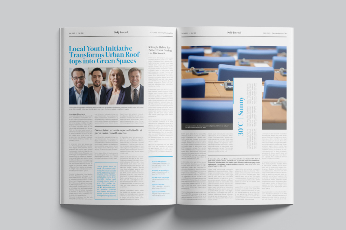 Newspaper Template | Canva, a Magazine Template by HiveArts (Photo 3 of 4)