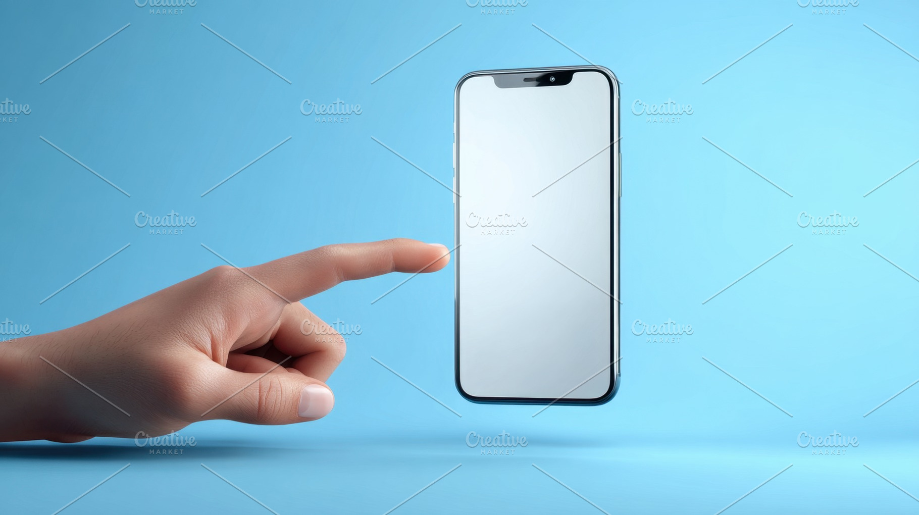 Tapping a floating phone screen, a Photo by Beautiful things
