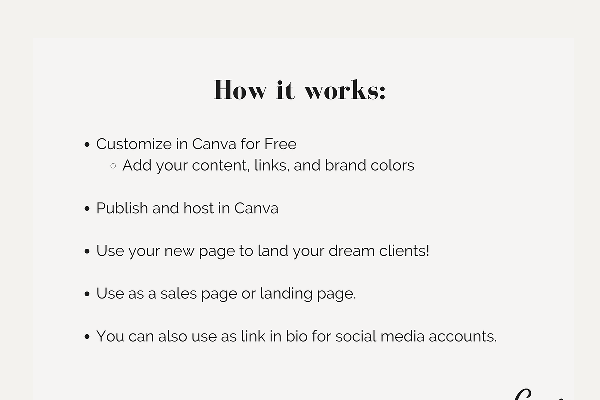 Sales Page Canva Template, a Landing Page Template by Joanna Lane Designs (Photo 4 of 4)