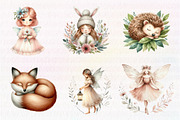Fairy Girls Forest Animals Clipart, an Illustration by CreationArt (Thumbnail 2 of 5)