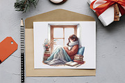 Cozy Reading Clipart, an Illustration by RobertsArt (Thumbnail 3 of 7)