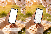 Spring Cherry Blossom Phone Mockup, a Product Mockup by TatiMockup (Thumbnail 2 of 3)