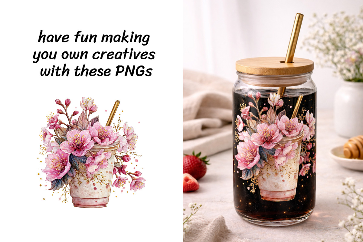 Sakura Blossom Clipart Set, a Decorative Illustration by InkyQueenArt (Photo 3 of 7)