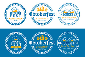 Oktoberfest logo, badge or label set