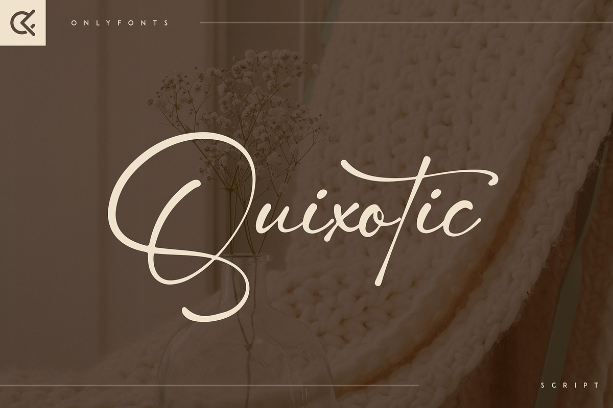 Quixotic - handmade script font, a Script Font by Only Fonts (Photo 1 of 10)