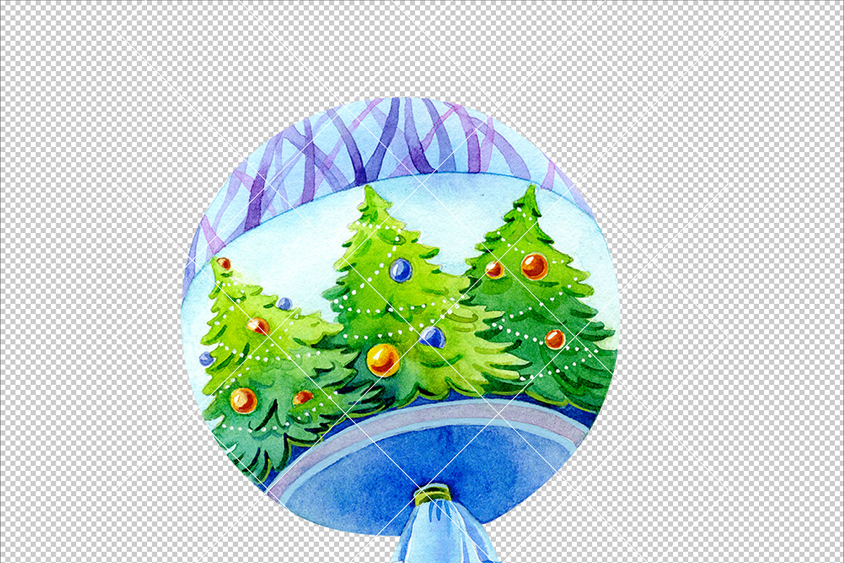 Funny Santas Clipart Watercolor, a Decorative Illustration by ElephantArts (Photo 10 of 10)