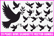Peace Dove Silhouette Bundle, an Illustration by BIPLOB EXPERT (Thumbnail 1 of 21)