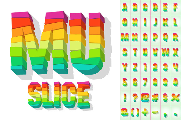 Broken Colorful Alphabet