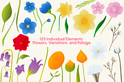 Vibrant Spring Flowers Toolkit, a Seasonal Illustration by Luis Batlle (Thumbnail 3 of 5)