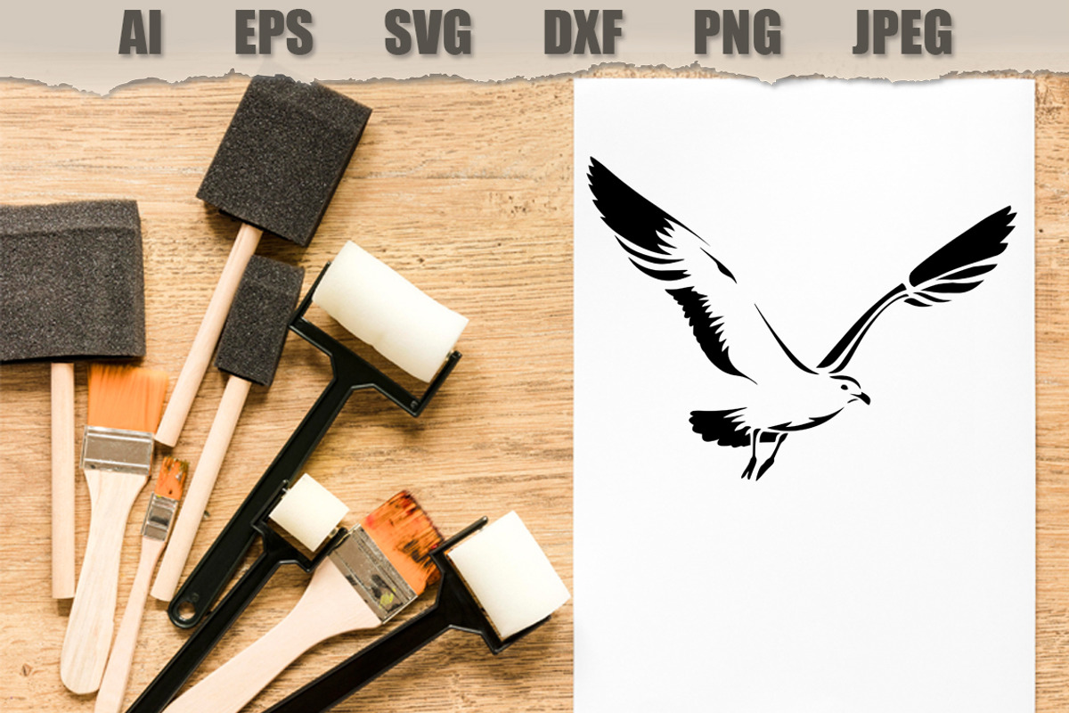 Stencils Seagull Bird, an Animal Illustration by MARYCRAFTIRIA (Photo 2 of 3)