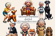 GRANNIES AND DOGS CLIPART PACK, a Person Illustration by Daring Digies (Thumbnail 1 of 5)